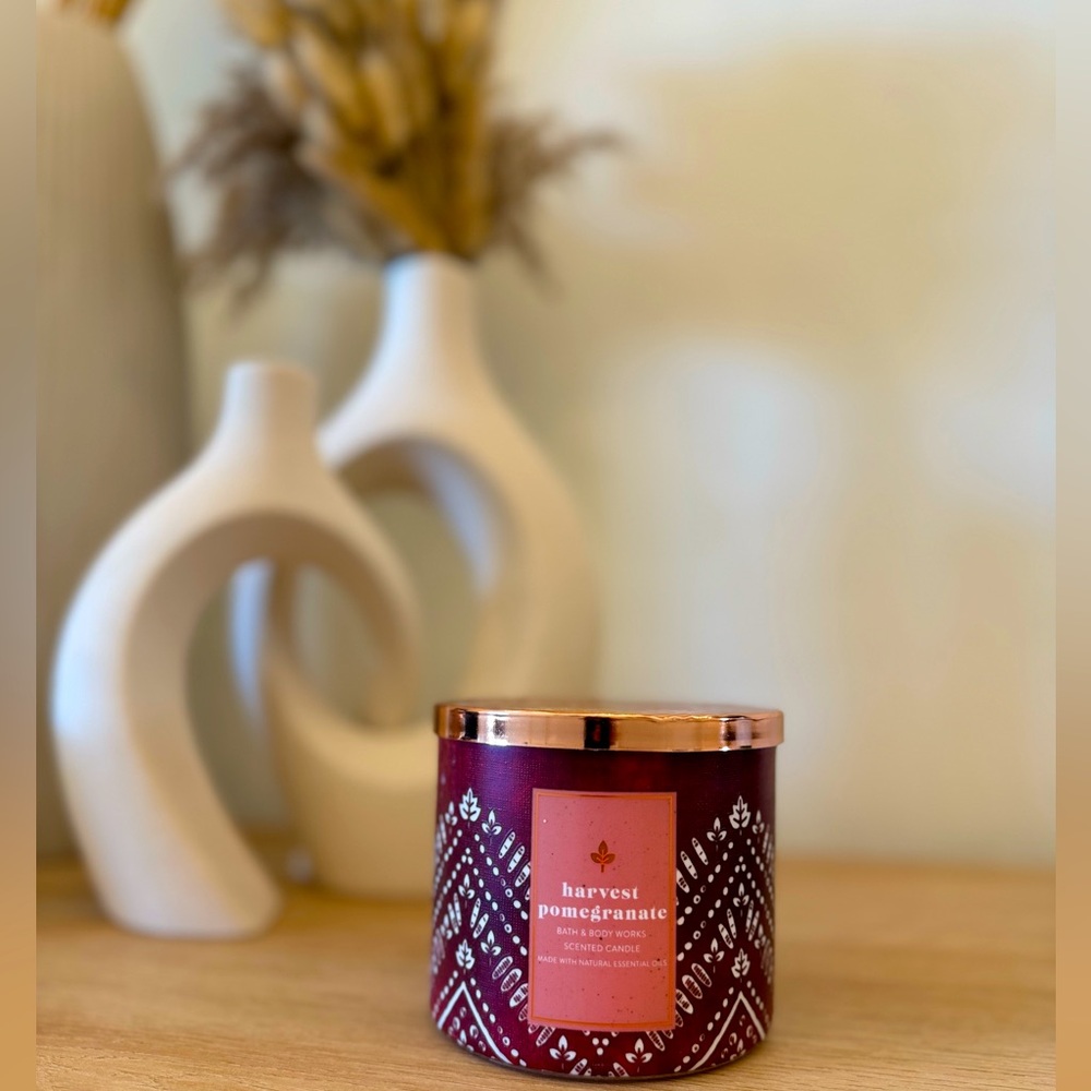 BATH AND BODY WORKS harvest pomegranate 3 wicked candle